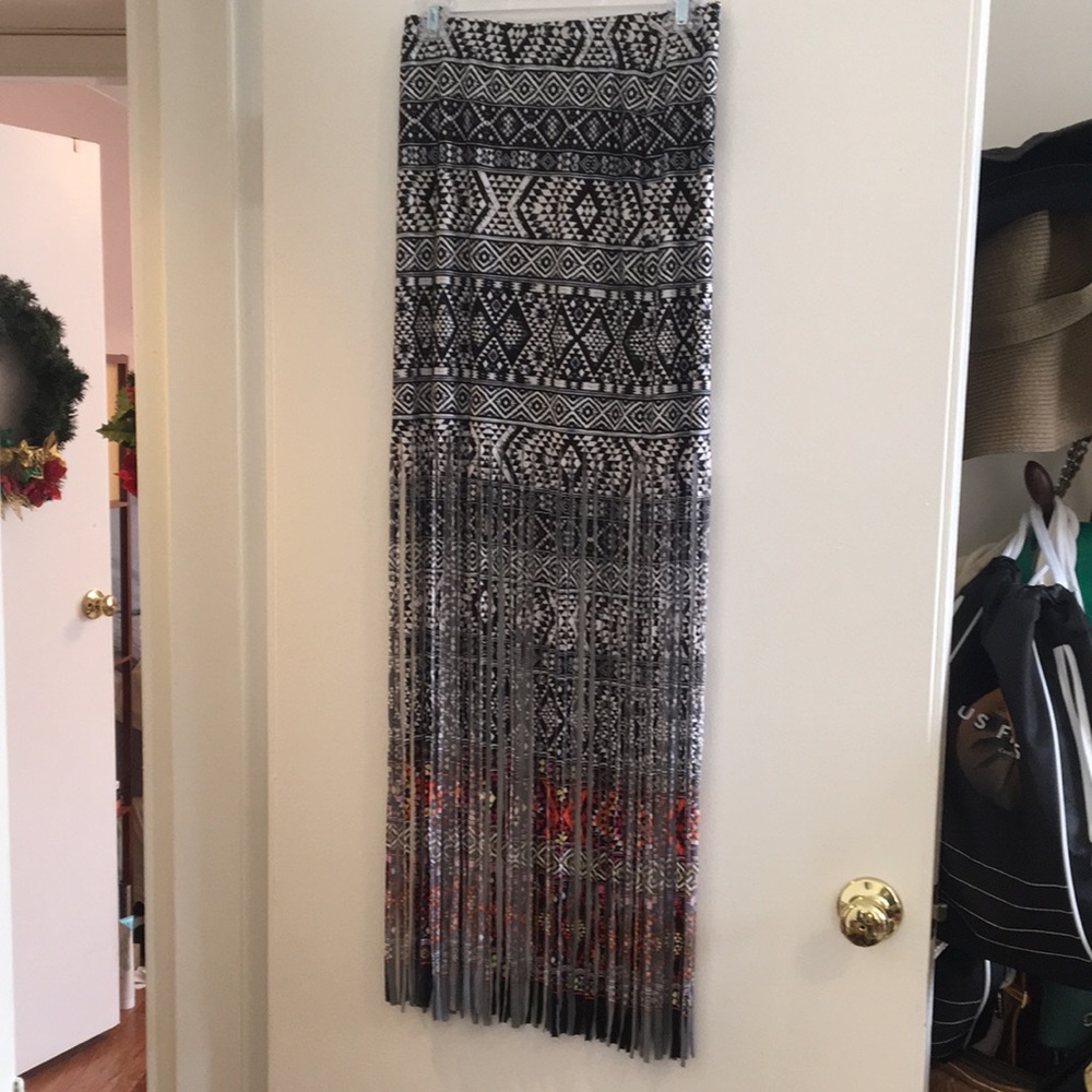 Women's Venus Long Fringe Multicolored Skirt Size S